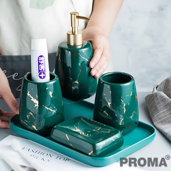 Ceramic Bathroom Four Piece Toothbrush Cup Set