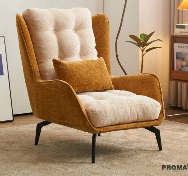 เก้าอี้โซฟาเดี่ยวอเมริกัน Creative Leisure ระเบียงแผนกต้อนรับผ้า Retro สไตล์ญี่ปุ่น Lazy Tiger เก้าอี้โซฟา
