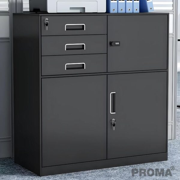 ตู้เก็บเอกสารสำนักงาน อเนกประสงค์ ดีไซน์เรียบง่าย แข็งแรงด้วยเหล็ก  Multi-purpose office filing cabinet, simple design. Strong with steel
