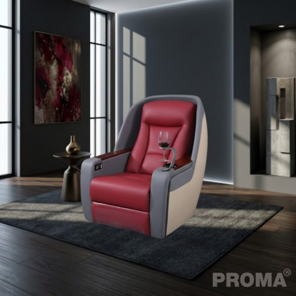 โซฟาโรงหนังหนังดีไซน์หรูปรับเอน รุ่น Proma-SFT-03 Luxe Custom Cinema Recliner Sofa - Model Proma-SFT-03